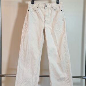 EUC Banana Republic (BR) High Rise Rigid Wide Leg Ecru Women's Jeans